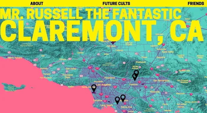 Screenshot of Futurecults interactive map and story website